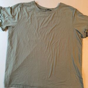 Amazon Ruffled Sleeve Green Top | XXL